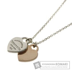 Tiffany Co Double Heart Rubedo Necklace Silver